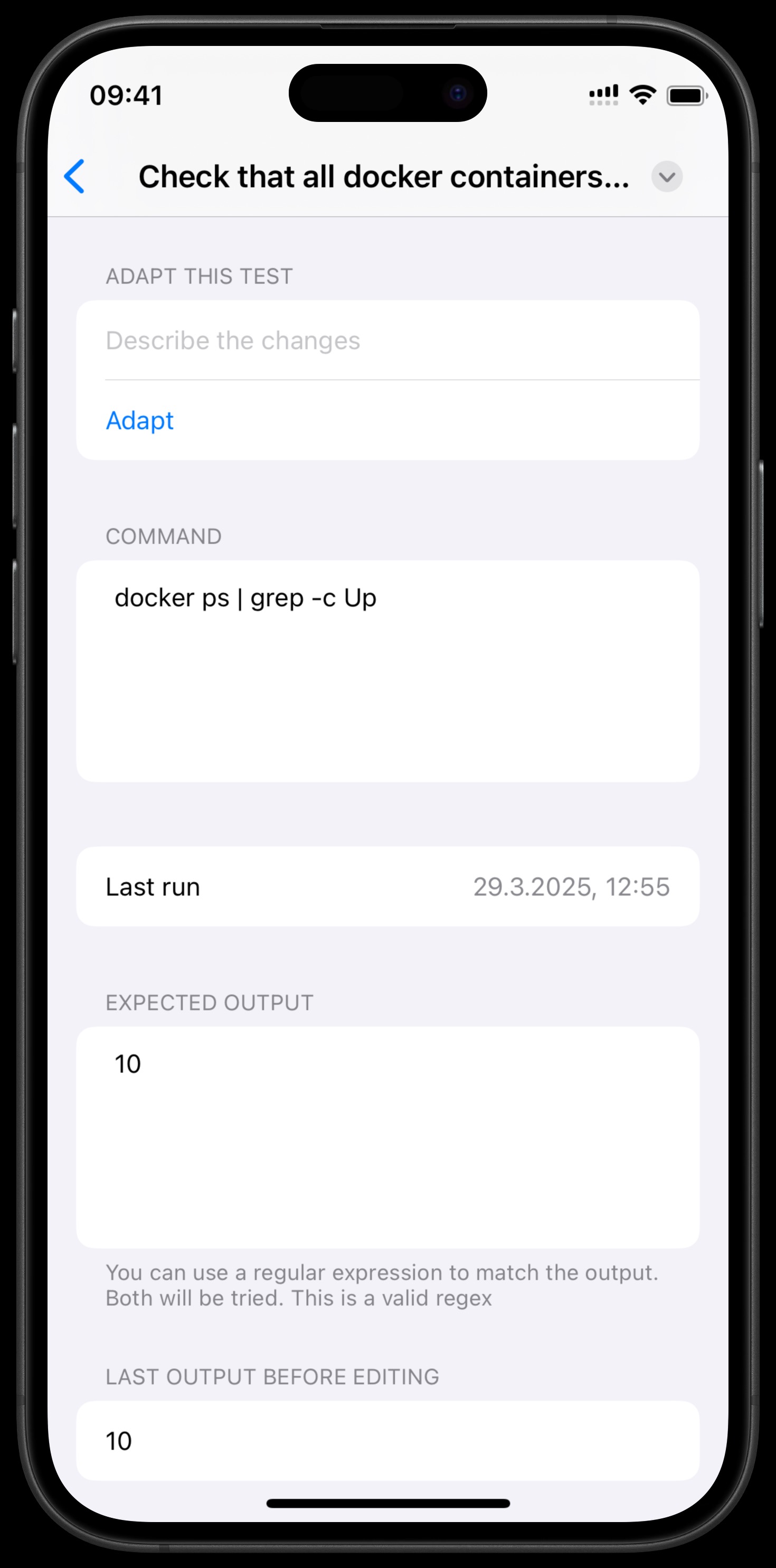 Adapt test configuration